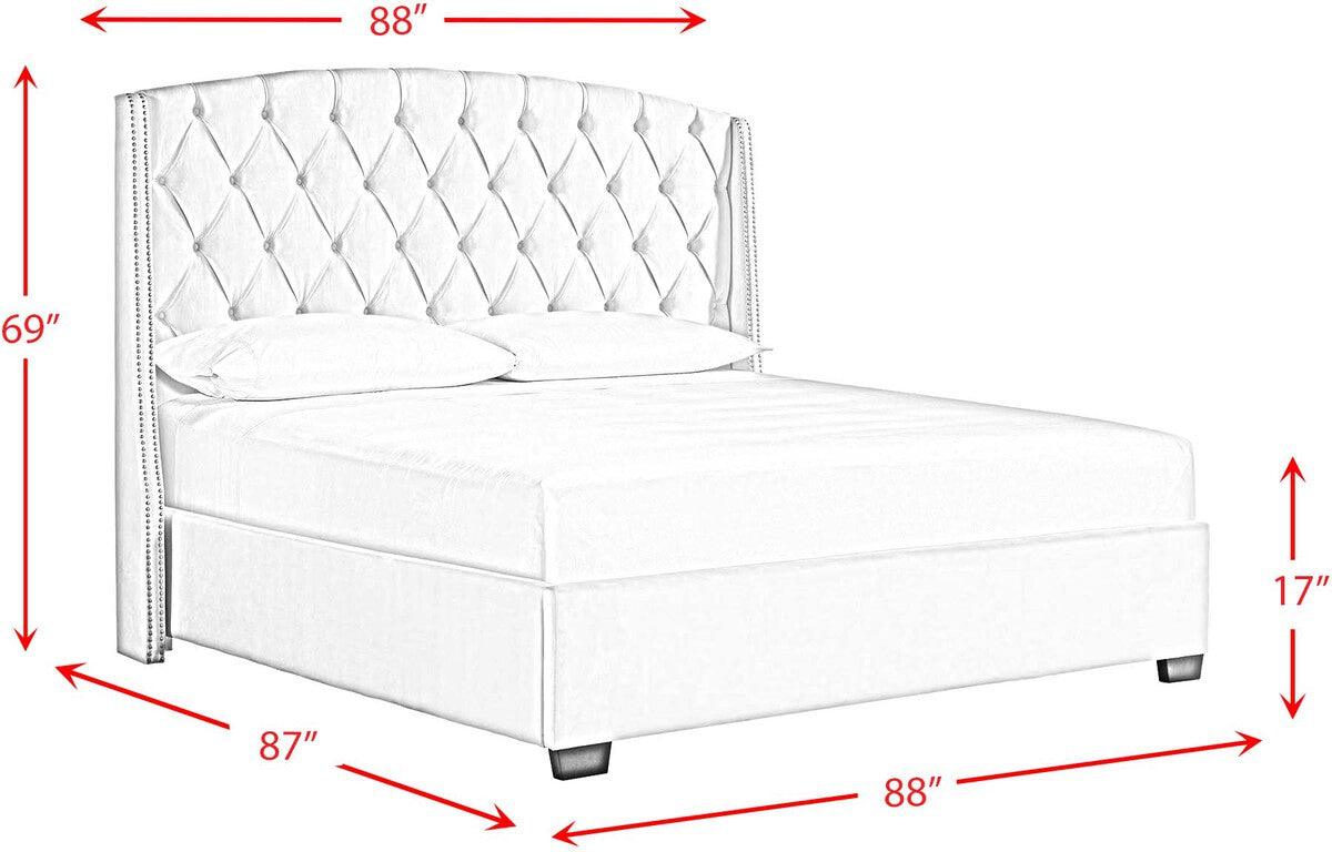 Elements Beds - Sutter King Platform Upholstered Bed in Cream