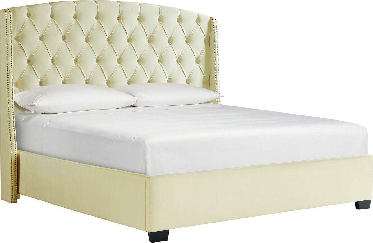 Elements Beds - Sutter Queen Platform Upholstered Bed in Cream