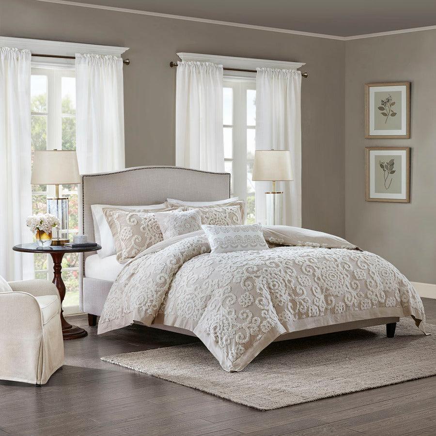 Olliix.com Duvet & Duvet Sets - Suzanna Full/Queen Cotton Duvet Mini Set Taupe