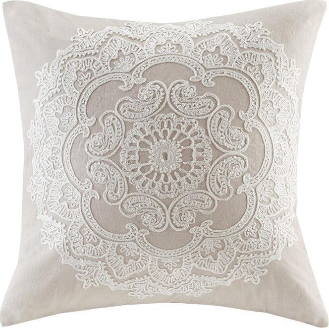 Olliix.com Pillows - Suzanna Traditional Square Pillow 18"W x 18"L Taupe