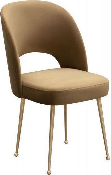 Tov Furniture Dining Chairs - Swell Velvet Chair Cognac