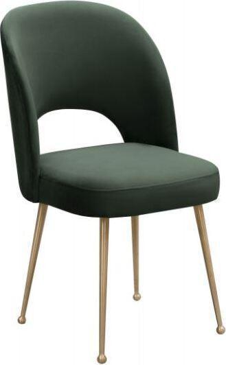 Tov Furniture Dining Chairs - Swell Velvet Chair Forest Green