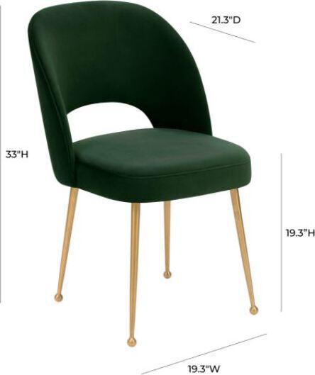 Tov Furniture Dining Chairs - Swell Velvet Chair Forest Green