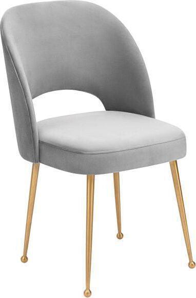 Tov Furniture Dining Chairs - Swell Velvet Dining Chair Light Gray