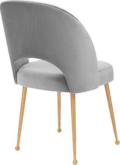 Tov Furniture Dining Chairs - Swell Velvet Dining Chair Light Gray