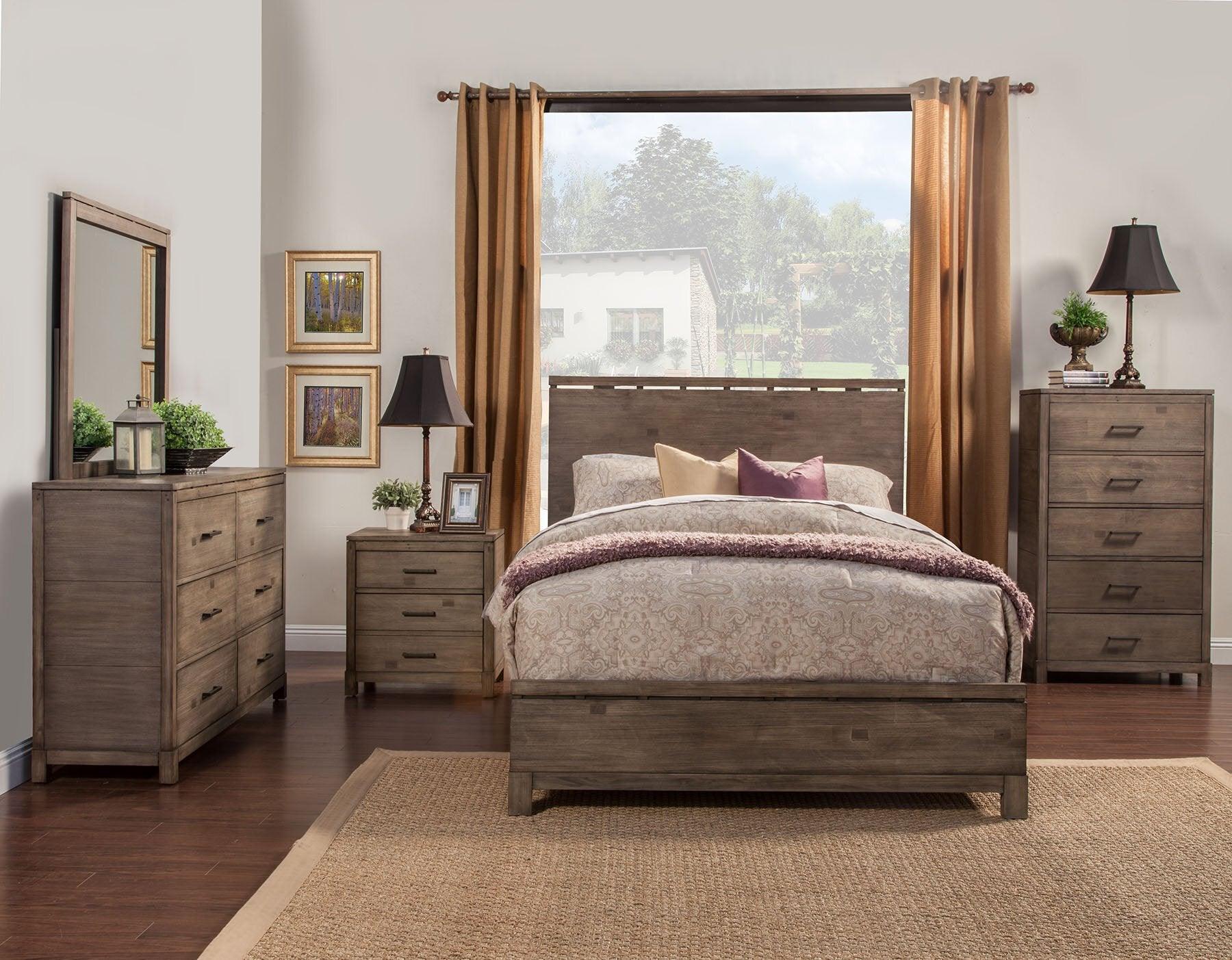 Alpine Furniture Beds - Sydney California King Panel Bed Weathered Gray