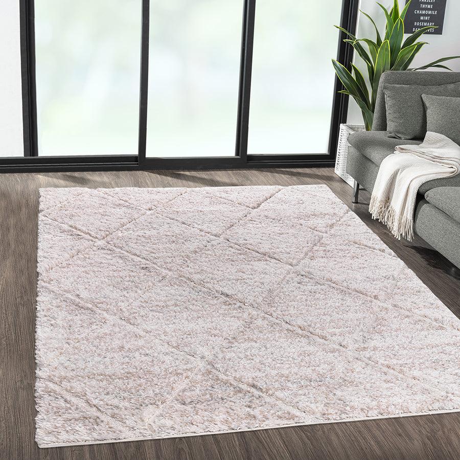 Olliix.com Indoor Rugs - Talas Trellis Area Rug in Cream Cream MP35-8040