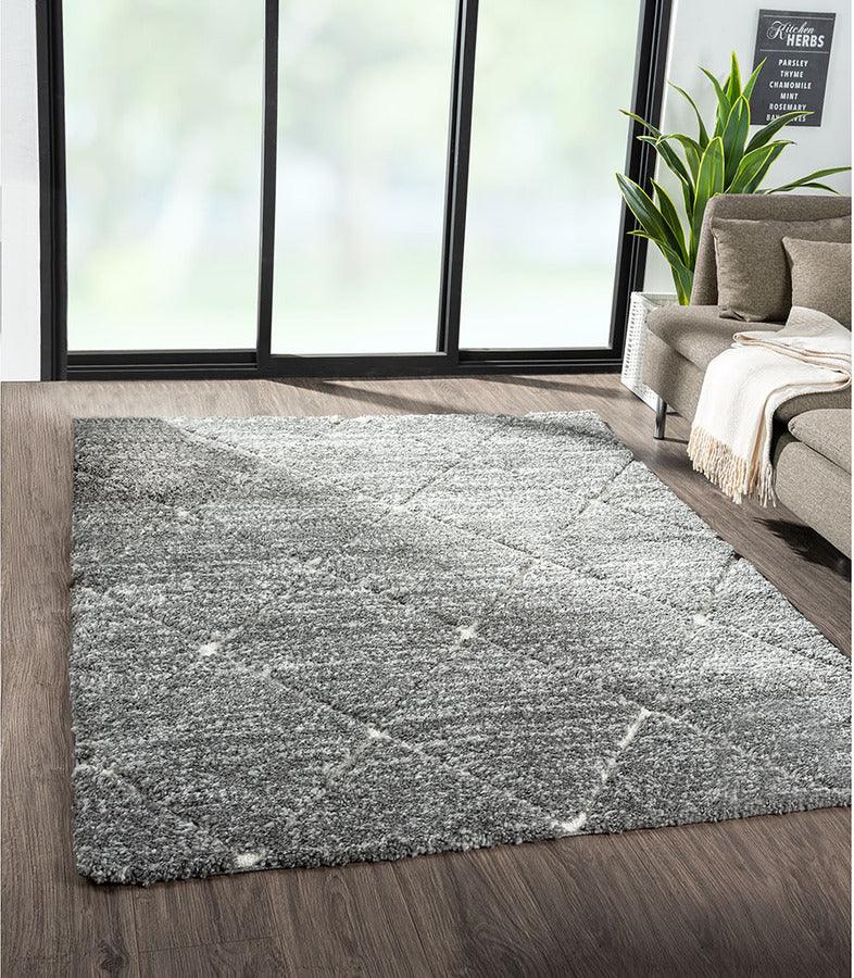 Olliix.com Indoor Rugs - Talas Trellis Area Rug in Grey and Cream Grey|Cream MP35-8037