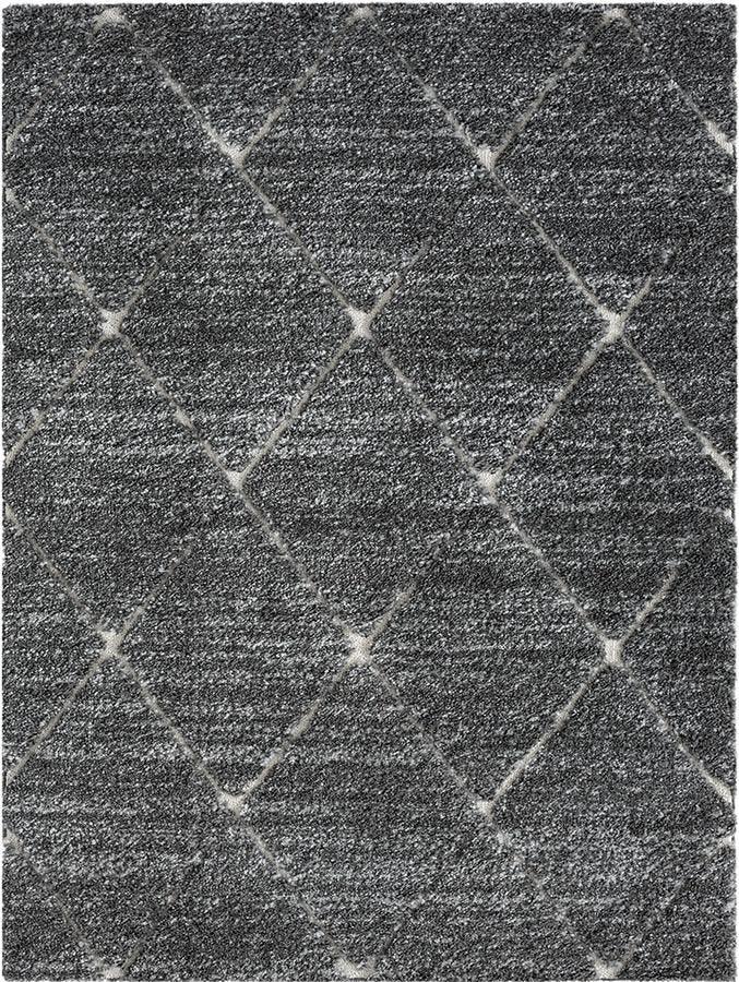 Olliix.com Indoor Rugs - Talas Trellis Area Rug in Grey and Cream Grey|Cream MP35-8037