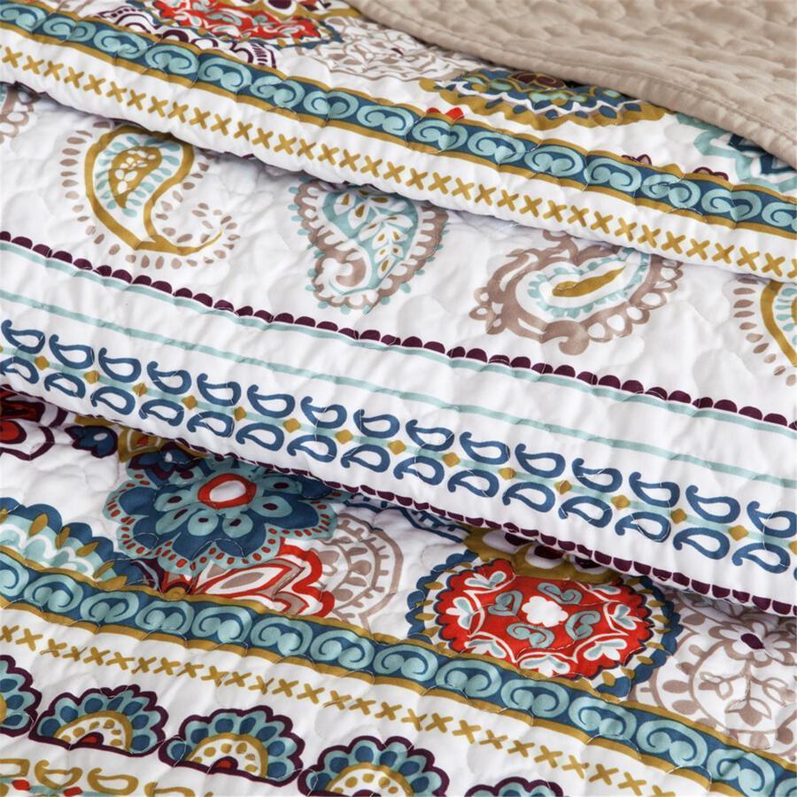 Olliix.com Comforters & Blankets - Tamira Full/Queen Reversible Coverlet Set Multicolor