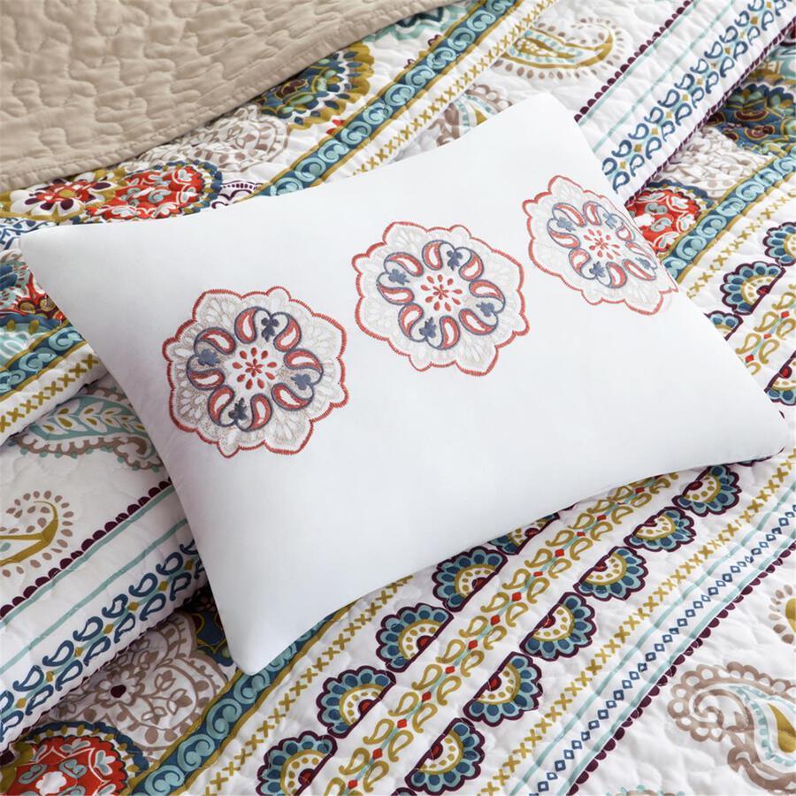 Olliix.com Comforters & Blankets - Tamira Full/Queen Reversible Coverlet Set Multicolor
