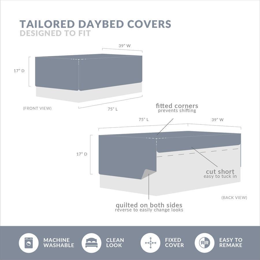 Olliix.com Comforters & Blankets - Tangiers Daybed 6 Piece Reversible Daybed Cover Set Blue