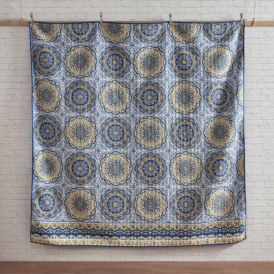 Olliix.com Comforters & Blankets - Tangiers King/California King 6 Piece Reversible Coverlet Set Blue