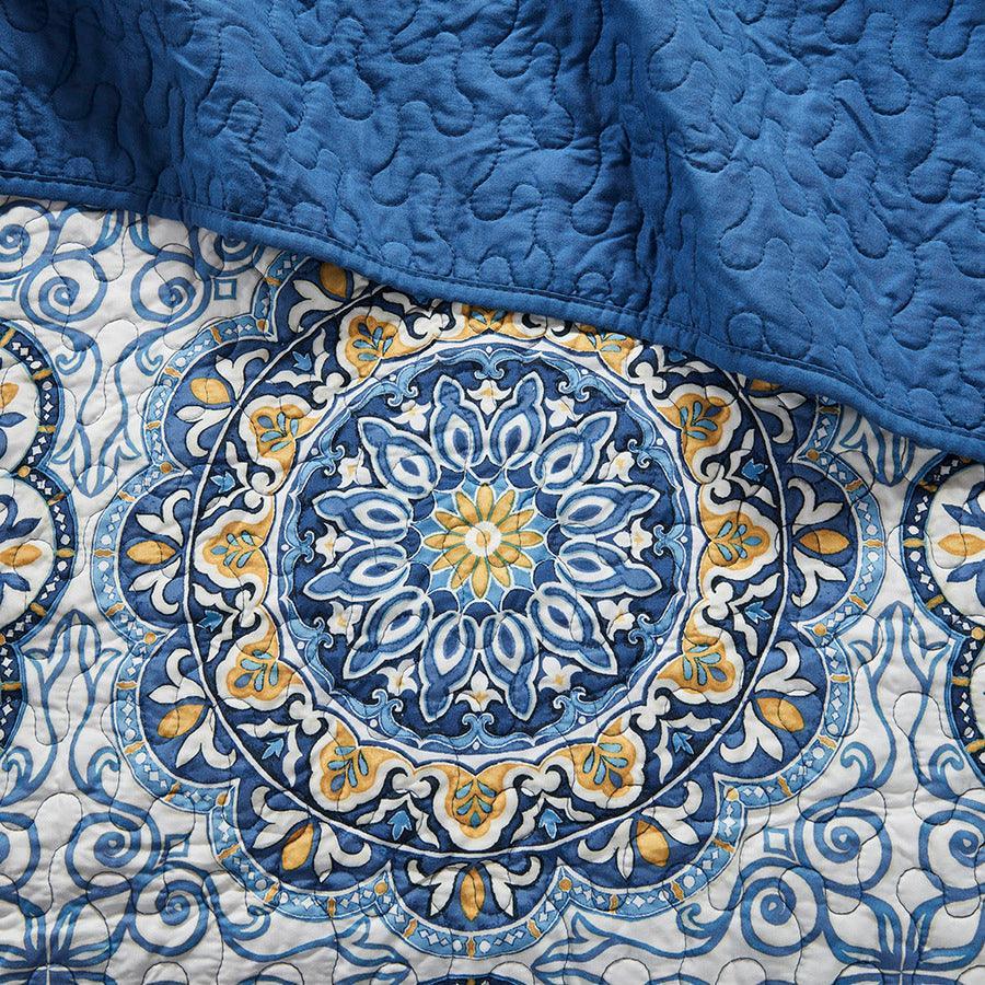 Olliix.com Comforters & Blankets - Tangiers King/California King 6 Piece Reversible Coverlet Set Blue