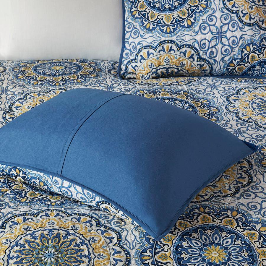 Olliix.com Comforters & Blankets - Tangiers King/California King 6 Piece Reversible Coverlet Set Blue