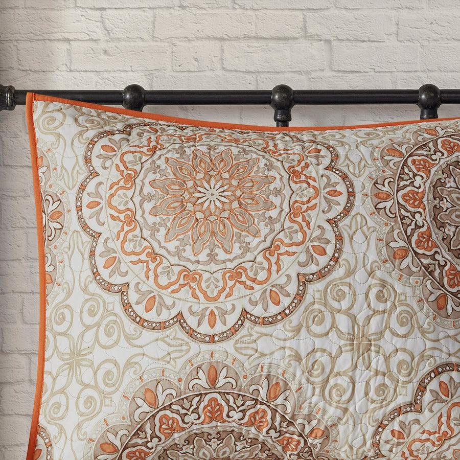 Olliix.com Comforters & Blankets - Tangiers King/California King 6 Piece Reversible Coverlet Set Orange