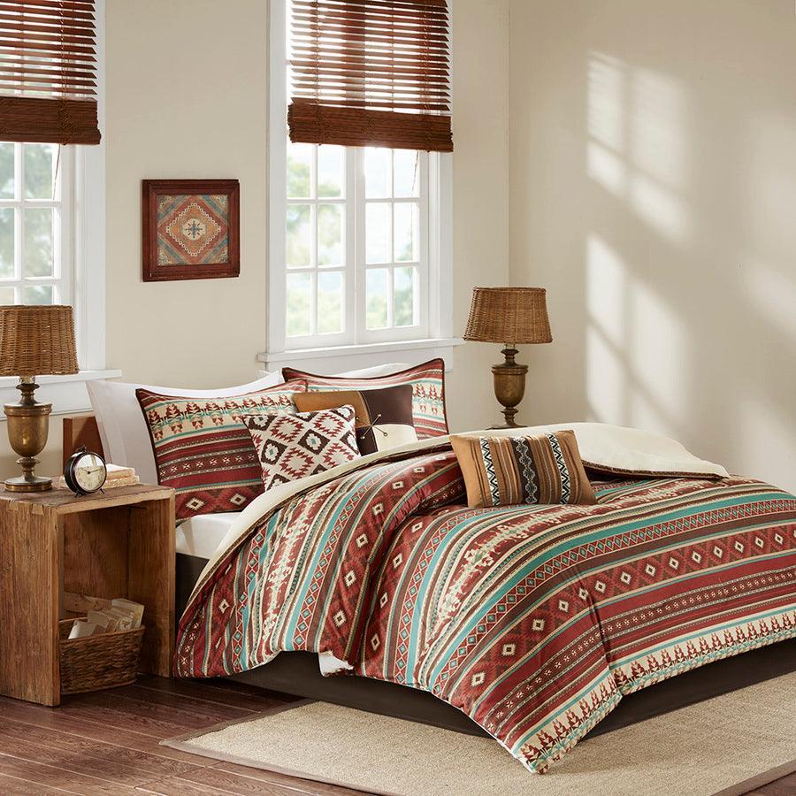 Olliix.com Comforters & Blankets - Taos King 7 Piece Southwest Comforter Set Spice