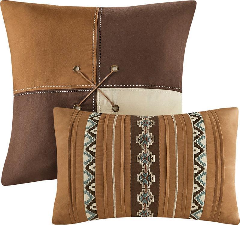 Olliix.com Comforters & Blankets - Taos King 7 Piece Southwest Comforter Set Spice
