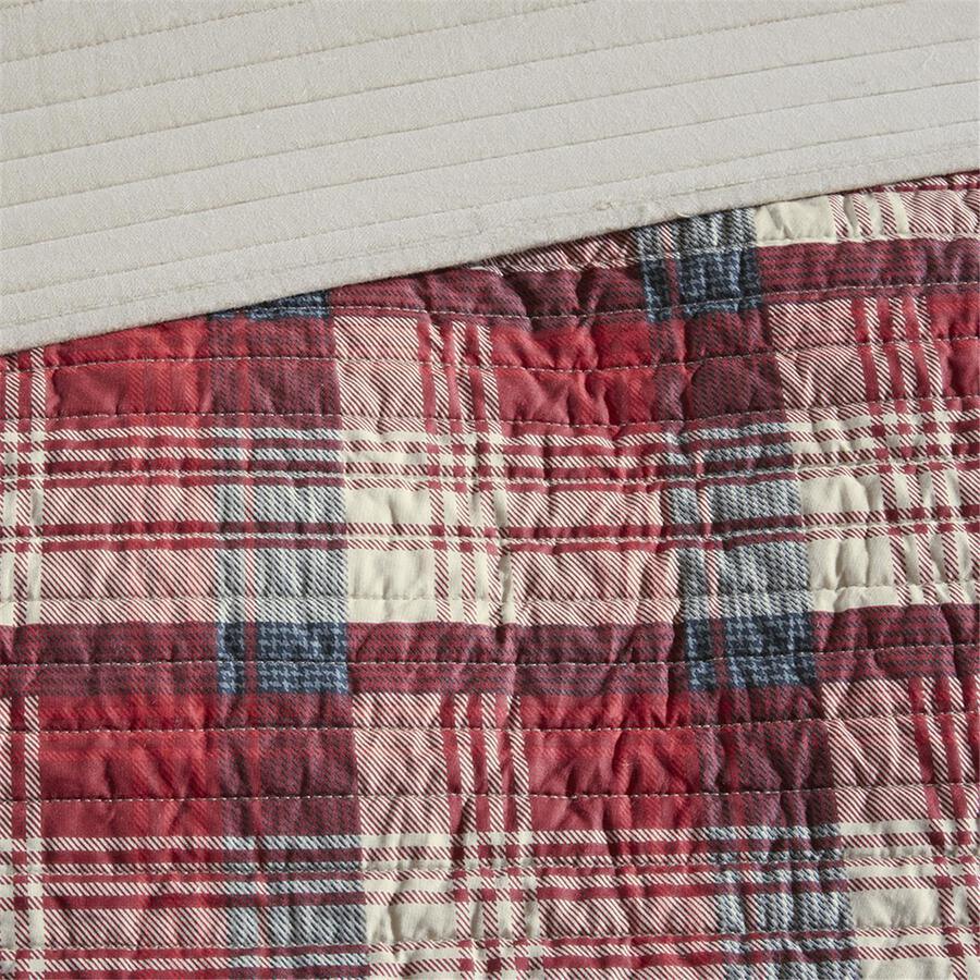 Olliix.com Comforters & Blankets - Tasha Lodge/Cabin Quilt Mini Set King/Cal King Red