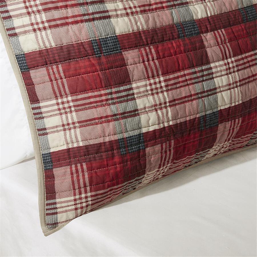 Olliix.com Comforters & Blankets - Tasha Lodge/Cabin Quilt Mini Set King/Cal King Red