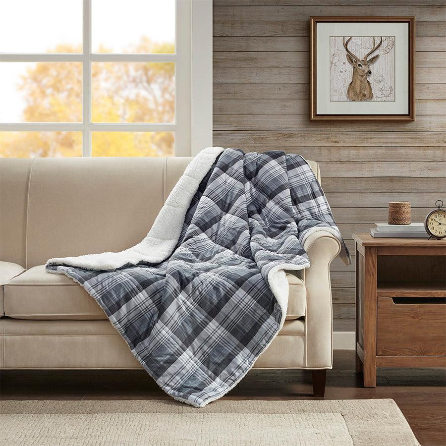 Olliix.com Pillows & Throws - Tasha Oversized Sofstpun Down Alternative Throw Grey