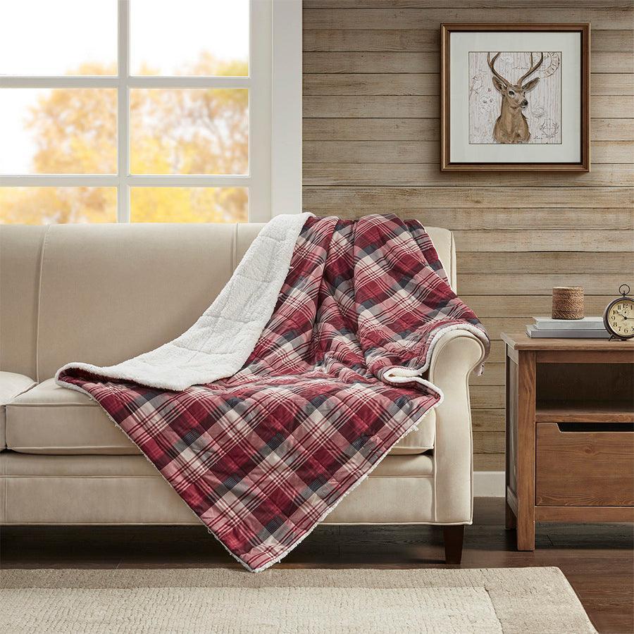 Olliix.com Pillows & Throws - Tasha Oversized Sofstpun Down Alternative Throw Red