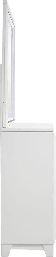 Elements Bedroom Sets - Taunder Dresser with LED Mirror in White