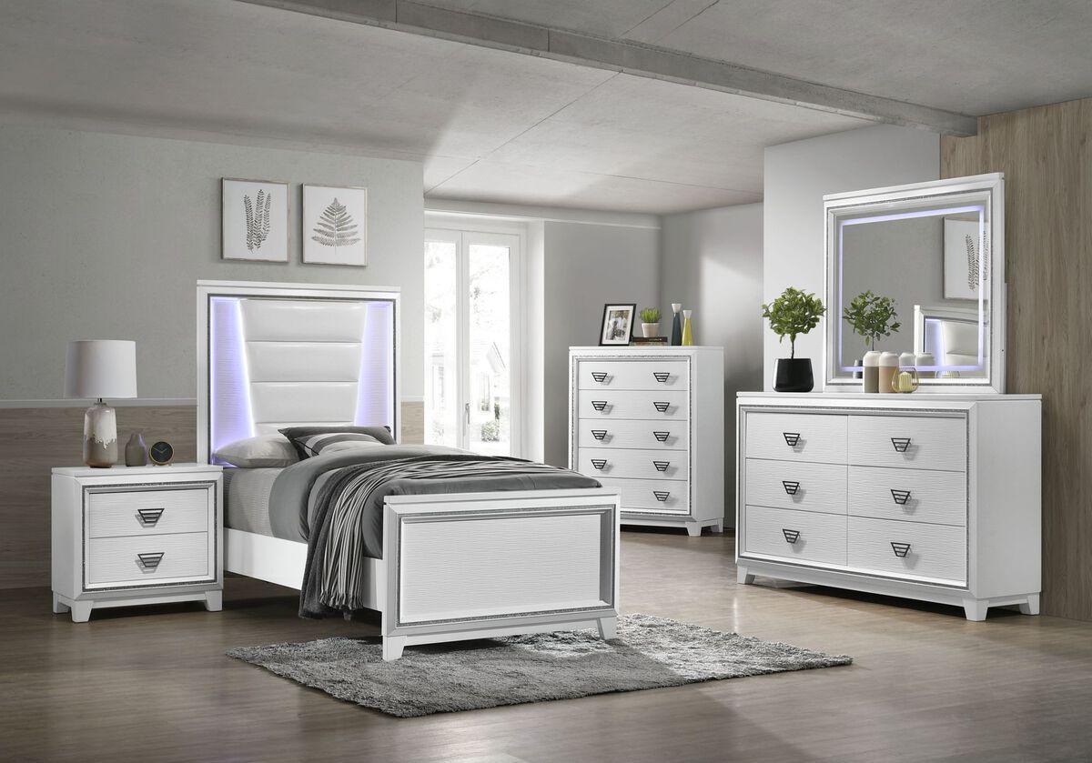 Elements Bedroom Sets - Taunder Twin 3 Piece Bedroom Set in White