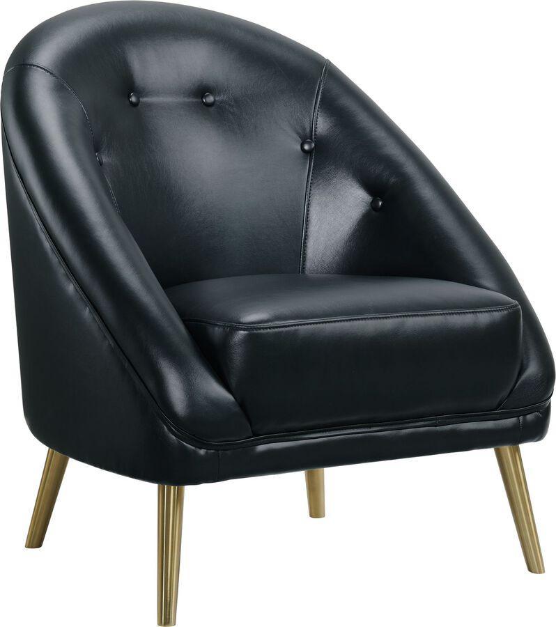 Elements Accent Chairs - Taya Chair with Gold Legs Black