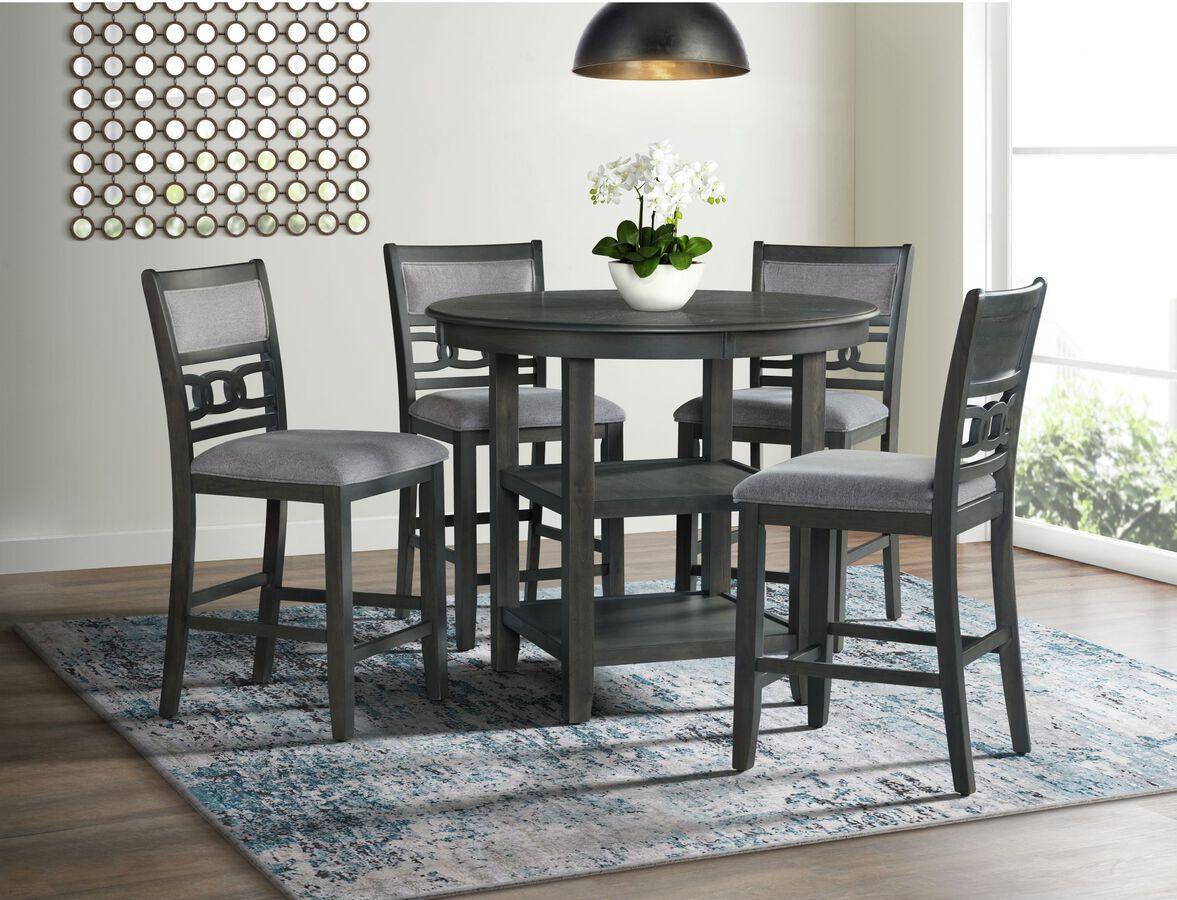 Elements Dining Sets - Taylor Counter Height 5PC Dining Set-Table and Four Side Chairs in Gray