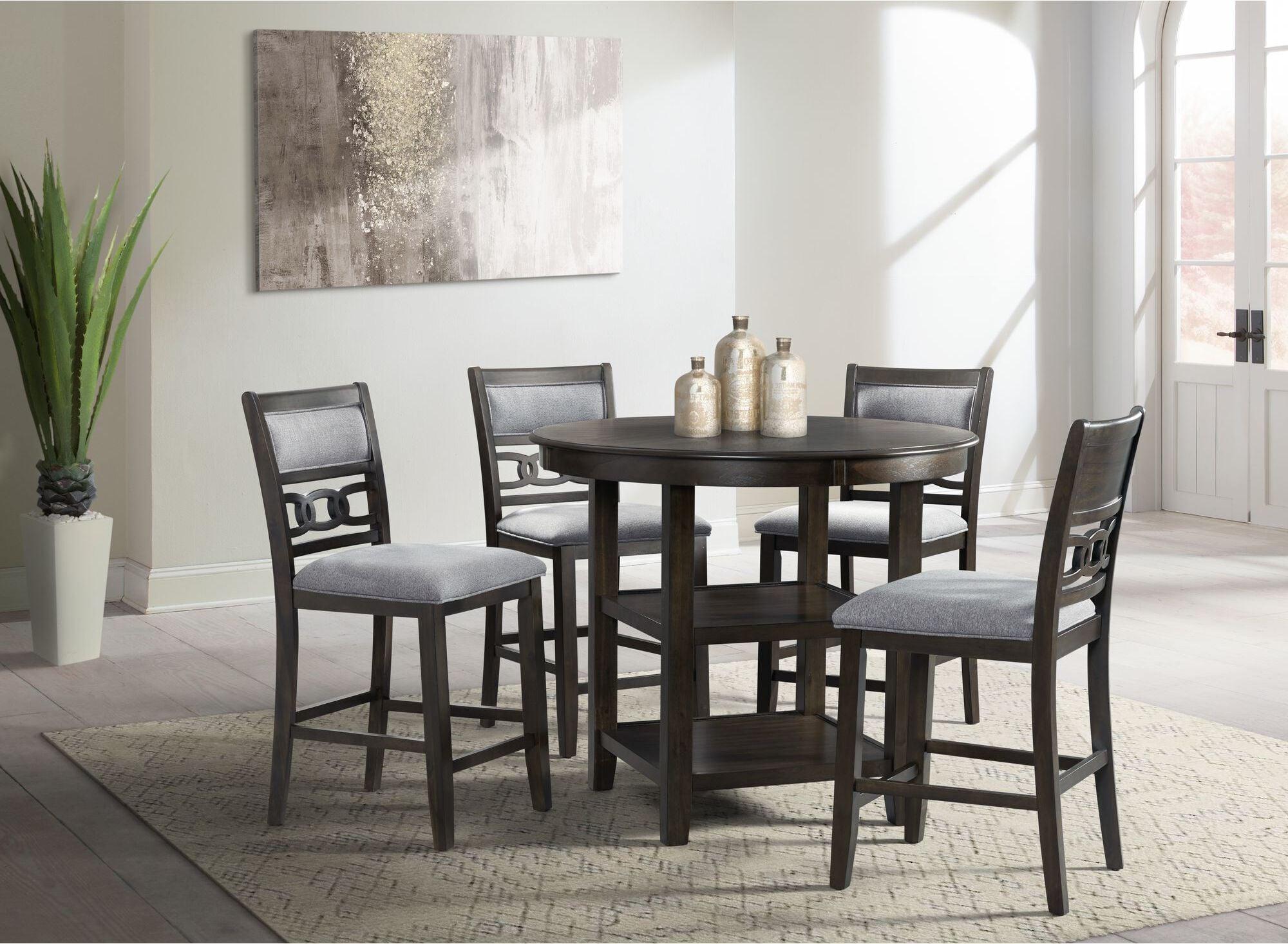 Elements Dining Sets - Taylor Counter Height 5PC Dining Set-Table and Four Side Chairs in Walnut
