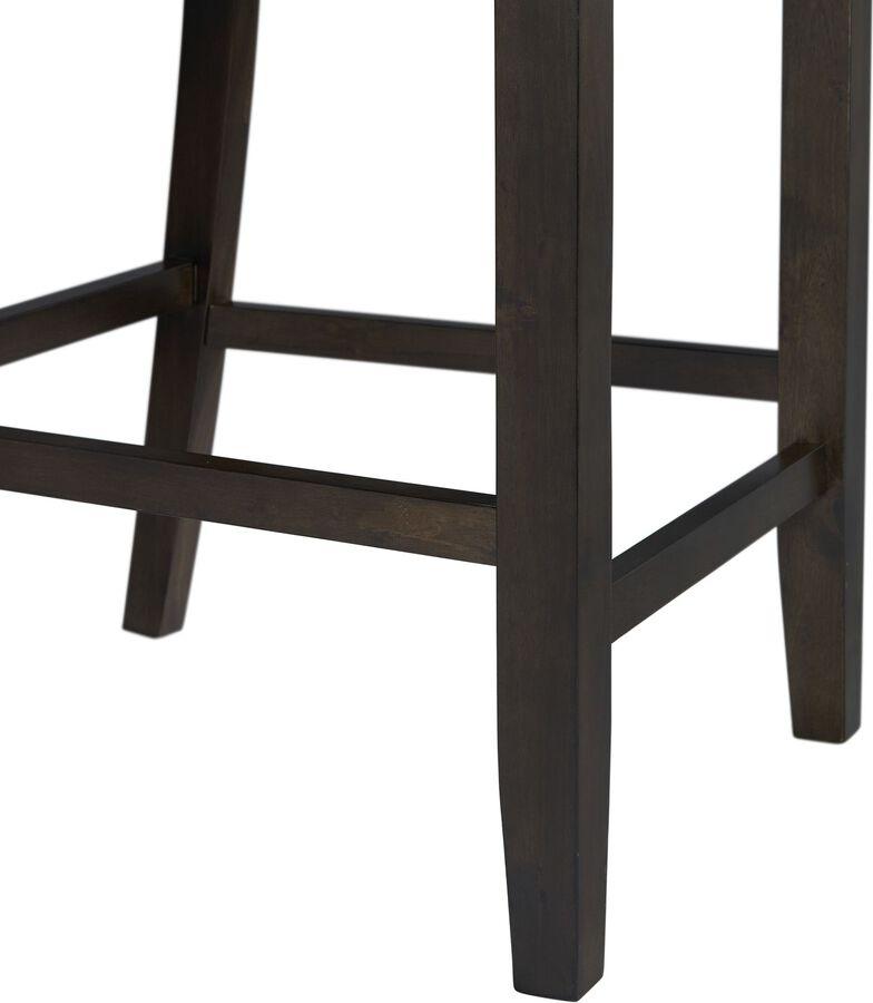 Elements Barstools - Taylor Counter Height Faux Leather Side Chair Set in Walnut