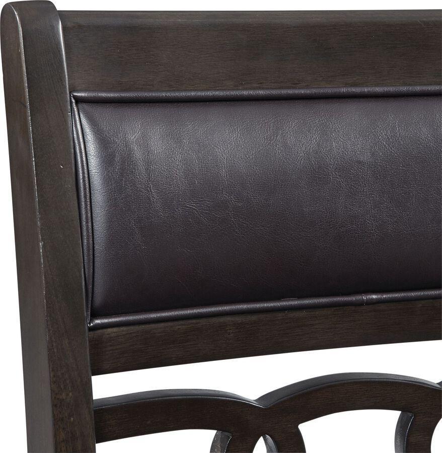 Elements Barstools - Taylor Counter Height Faux Leather Side Chair Set in Walnut