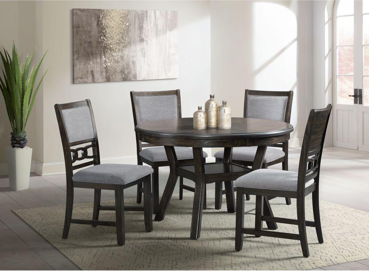 Elements Dining Sets - Taylor Standard Height 5Pc Dining Set-Table And Chairs Walnut