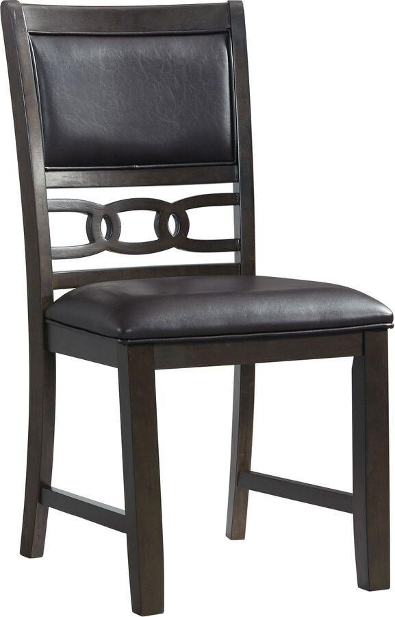 Elements Dining Chairs - Taylor Standard Height Faux Leather Side Chair Set In Walnut