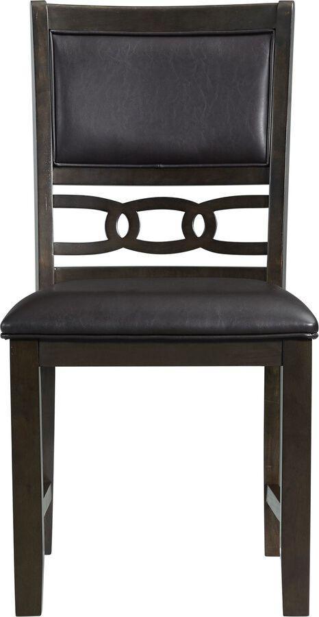 Elements Dining Chairs - Taylor Standard Height Faux Leather Side Chair Set In Walnut