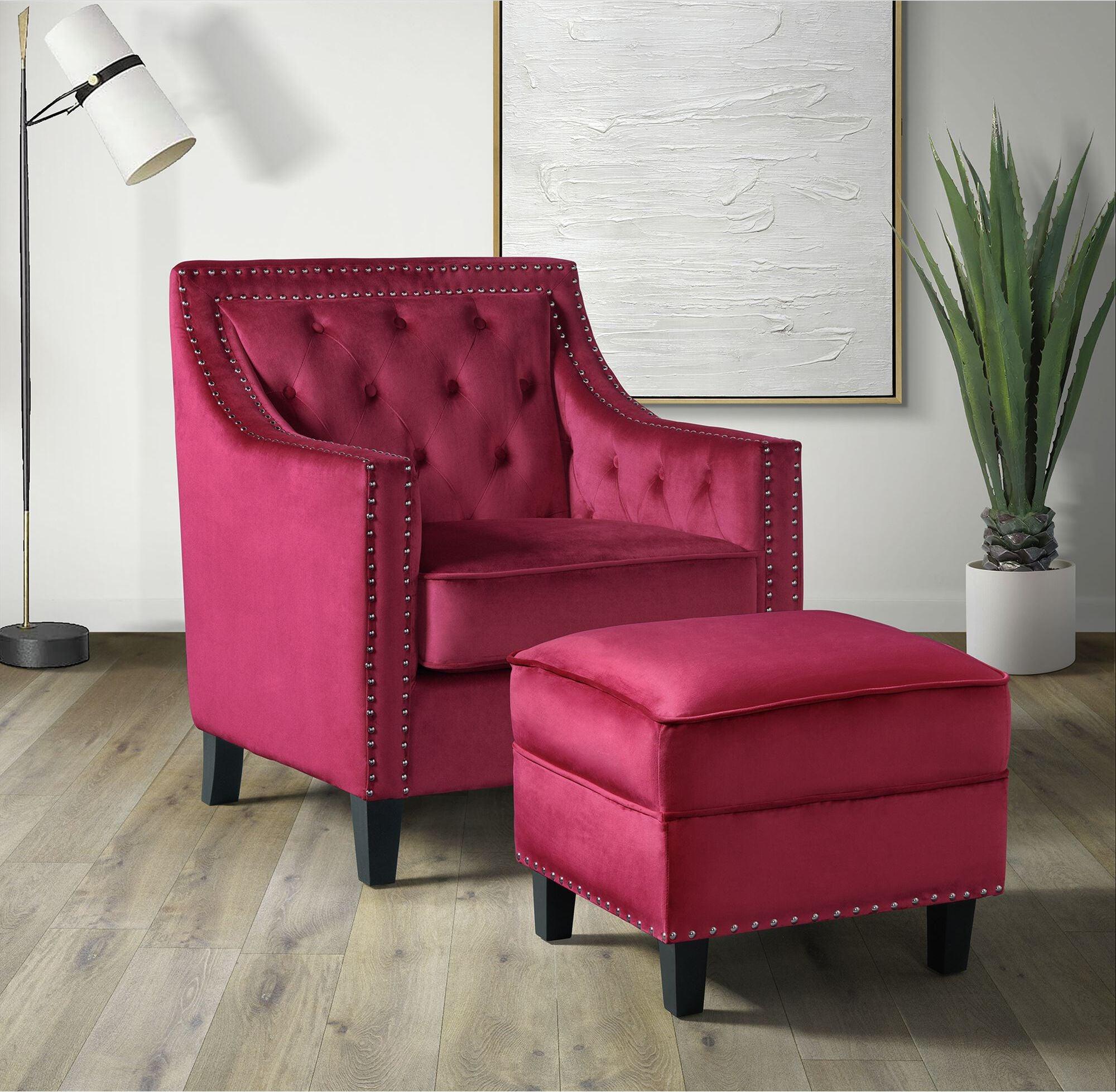 Elements Ottomans & Stools - Teagan Ottoman Red
