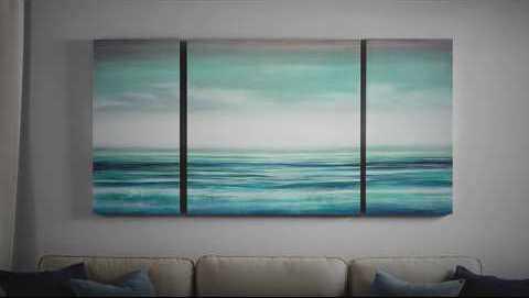 Olliix.com Wall Paintings - Teal Tides Gel Coat Canvas Blue