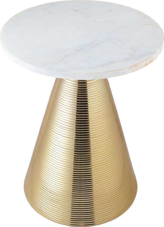 Tov Furniture Side & End Tables - Tempo Marble Side Table White