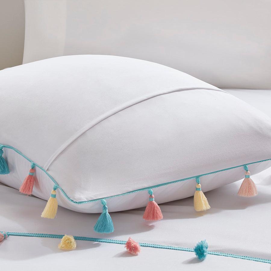 Olliix.com Comforters & Blankets - Tessa Twin Tassel Casual Comforter Set White