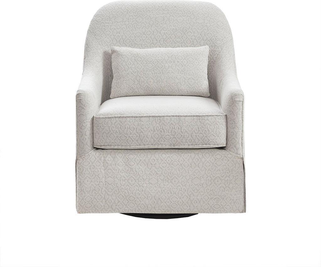 Olliix.com Accent Chairs - Theo Swivel Glider Chair Ivory & Black