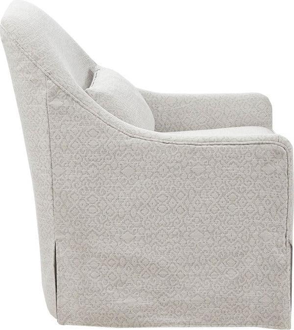 Olliix.com Accent Chairs - Theo Swivel Glider Chair Ivory & Black