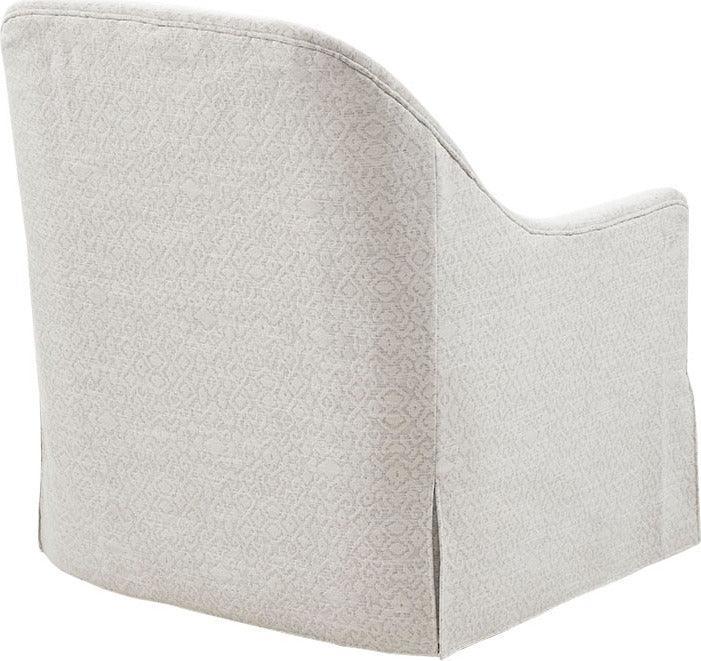 Olliix.com Accent Chairs - Theo Swivel Glider Chair Ivory & Black