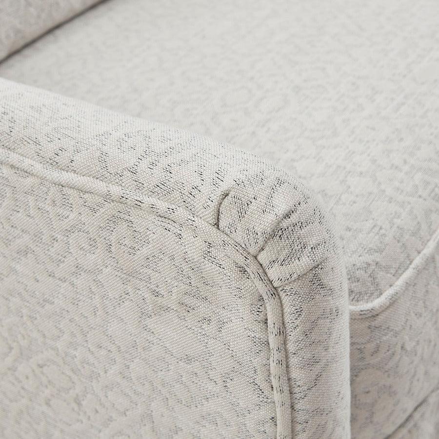 Olliix.com Accent Chairs - Theo Swivel Glider Chair Ivory & Black