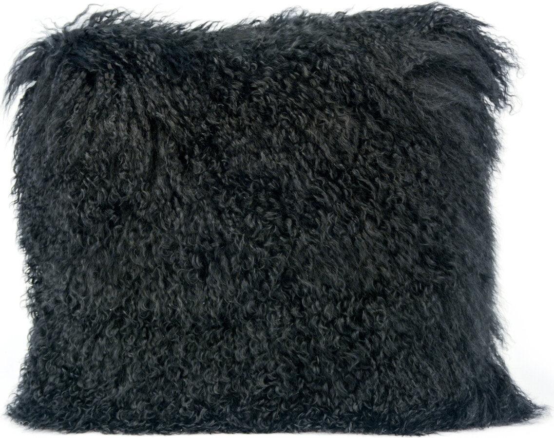 Tov Furniture Pillows & Throws - Tibetan Sheep Black Large Pillow Black