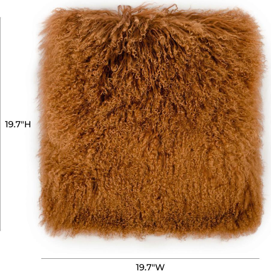 Tov Furniture Pillows & Throws - Tibetan Sheep Copper Large Pillow Copper