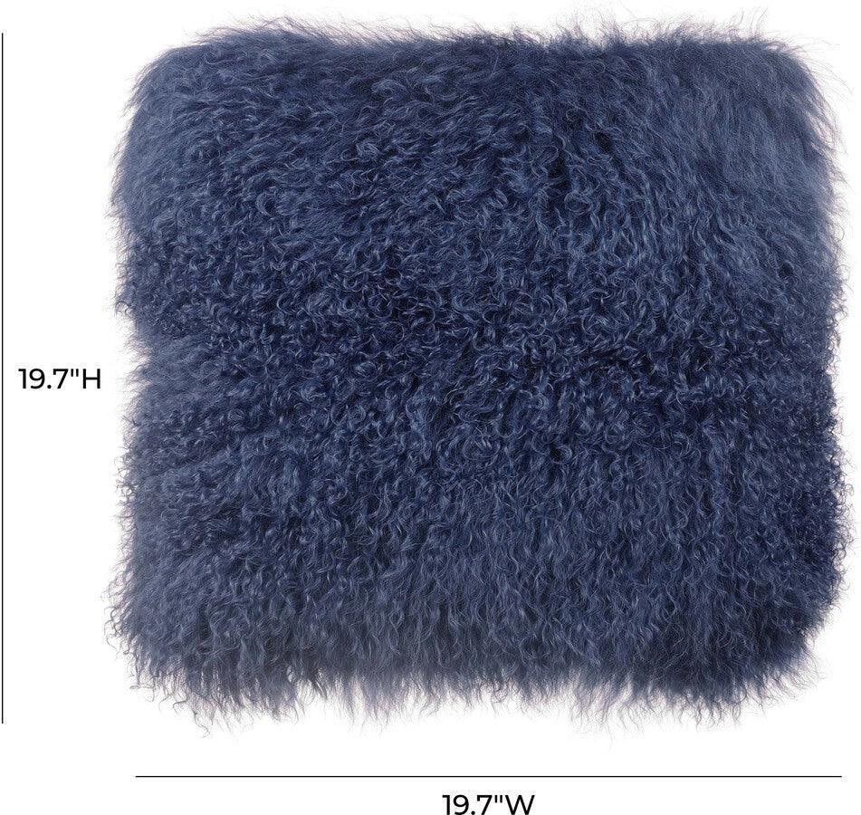 Tov Furniture Pillows & Throws - Tibetan Sheep Large Blue Pillow Blue