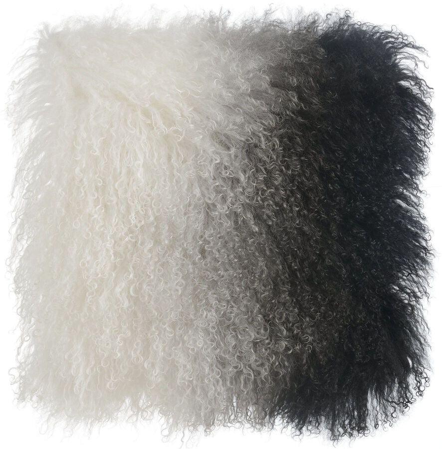 Tov Furniture Pillows & Throws - Tibetan Sheep Pillow White to Black White