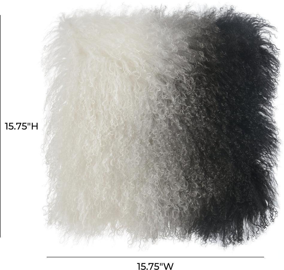 Tov Furniture Pillows & Throws - Tibetan Sheep Pillow White to Black White