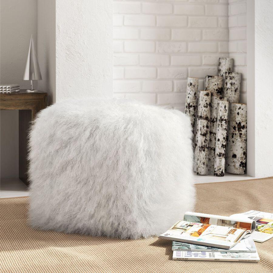 Tov Furniture Ottomans & Stools - Tibetan Sheep Pouf